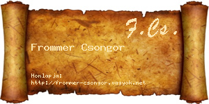 Frommer Csongor névjegykártya